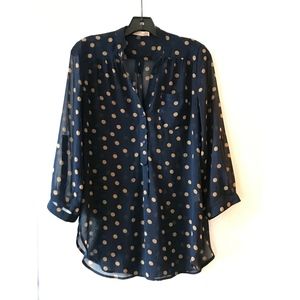 Sheer polka dot tunic blouse from Modcloth